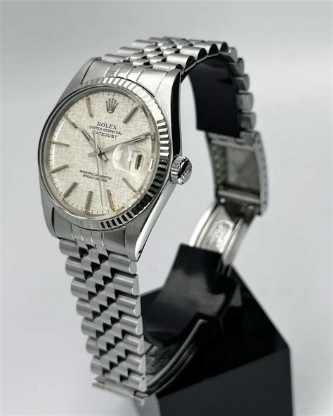 1978 rolex datejust gold linen|rolex datejust 16014 two tone.